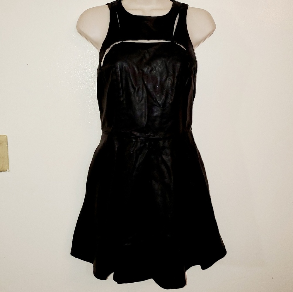 Forever 21 vegan leather skater dress - Picture 1 of 8